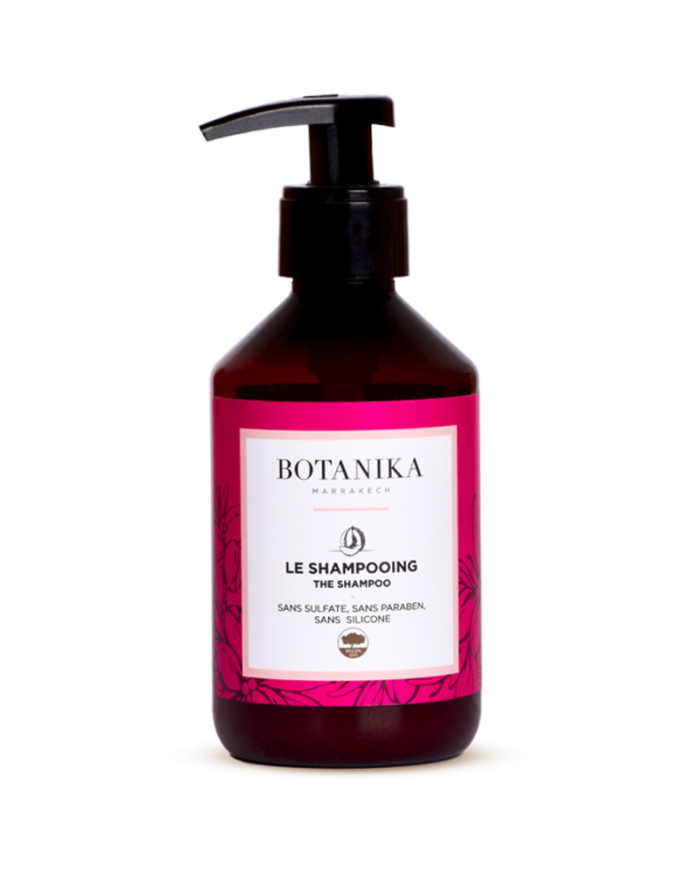 Le shampoing est sans sulfate, sans paraben et sans silicone de Botanika Marrakech